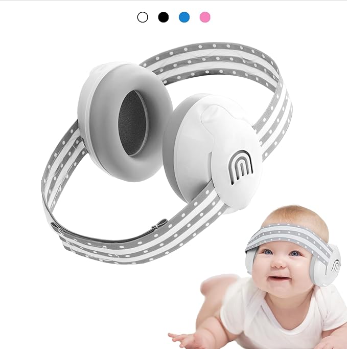 Adjustable Baby & Toddler Noise Cancelling Headphones - Ear Muffs for Kids 1-3 for Airplane Travel
