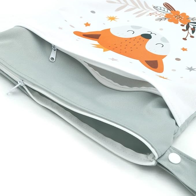 MOMIGO 2pcs Wet Dry Bags for Baby - Reusable, Washable Cloth Diapers for Baby Stroller, Diapers, Travel Bags, Gym Bag 11.8 * 15.7inch