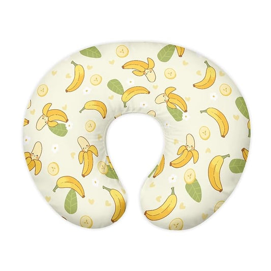 Banana and Cute Leaf Nursing Pillow Cover for Baby Boy Girl Newborn U-Shaped Breastfeeding Pillowcase Cushion Cover Stain Resistant and Not Easy to Fade