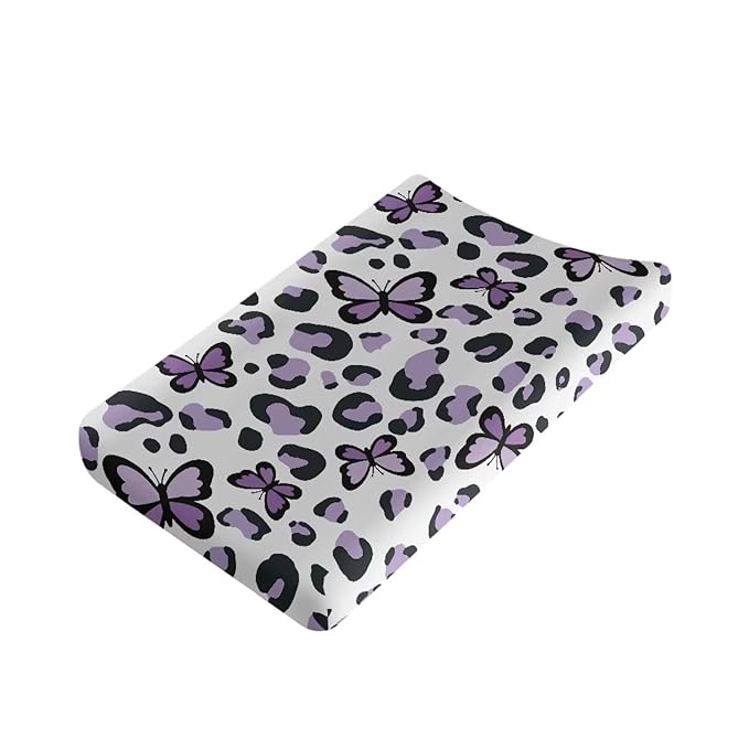 Changing Pad Cover Girl Butterfly Diaper Changing Pad Cover 32''*16'' Changing Table Pad Cover Soft Portable Baby Changing Pad Cover