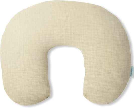 Ultra Soft Muslin Nursing Pillow Cover,Organic Cotton Nursing Cover for Breastfeeding, Fits Original Nursing Supports (Beige)