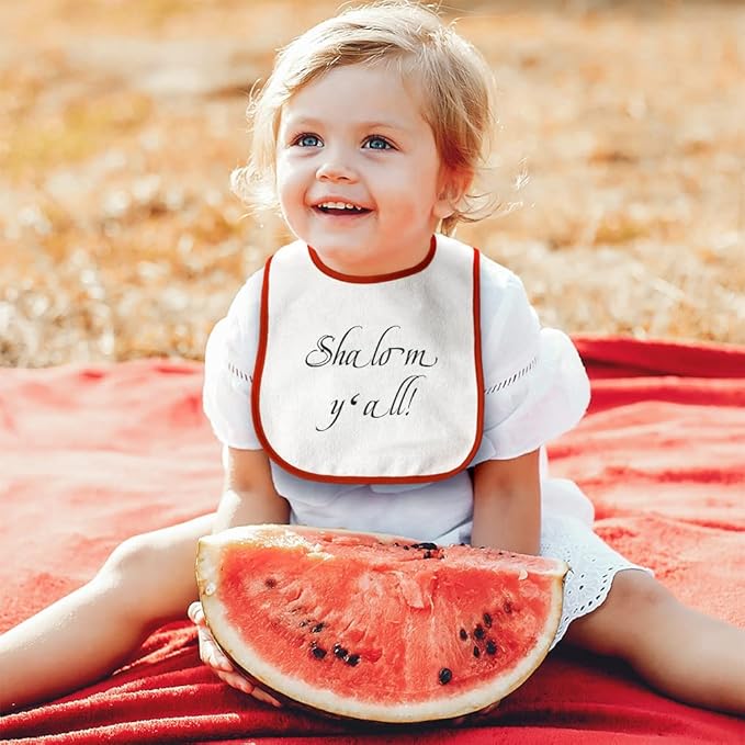 Cute Rascals Toddler & Baby Bibs Burp Cloths Judaism Shalom Style B Jewish Cotton Baby Items for Baby Girl & Boy White Blue Design Only