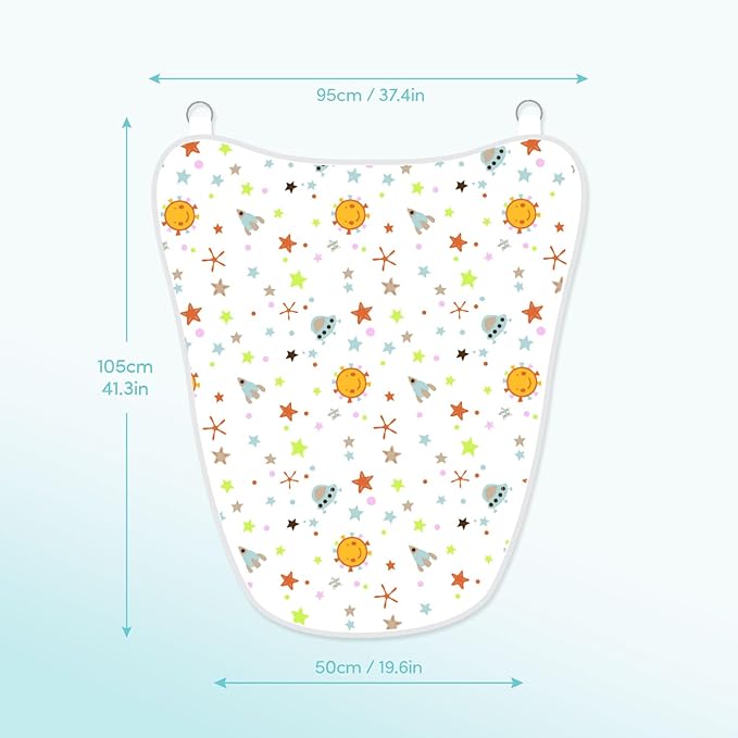 Multipurpose Muslin Cover 100% Cotton - Breathable Baby Essential, Breastfeeding, Nursing, Car Seat, Stroller Cover, Tummy Time Mat & Burp Cloth All in One (Space Pattern) (Pack of 1)