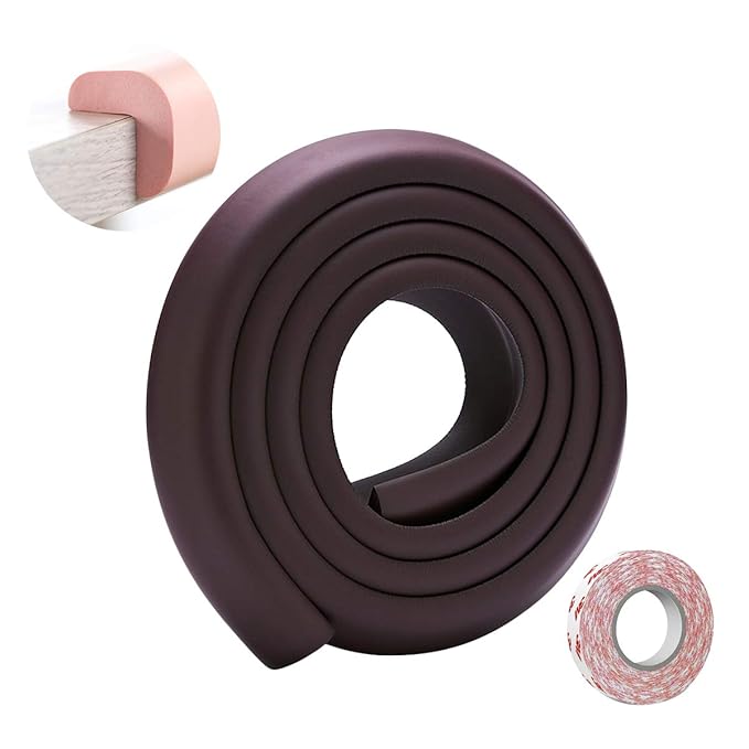 SONARIN Baby Safety Baby Edge & Corner Guards,2M/6.6ft Corner Protectors Furniture Table Edge Protectors L Shape with Strong Adhesive Tape,Colorful Child Protection(Dark Brown)