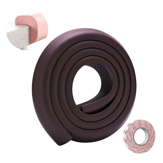 SONARIN Baby Safety Baby Edge & Corner Guards,2M/6.6ft Corner Protectors Furniture Table Edge Protectors L Shape with Strong Adhesive Tape,Colorful Child Protection(Dark Brown)