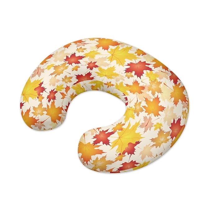 Thanksgiving Maple Leaf Nursing Pillow Cover Slipcover Cat Soft and Comfortable Maternity Breastfeeding Newborn Infant Feeding Cushion Cover Machine Wash & Quick Dry