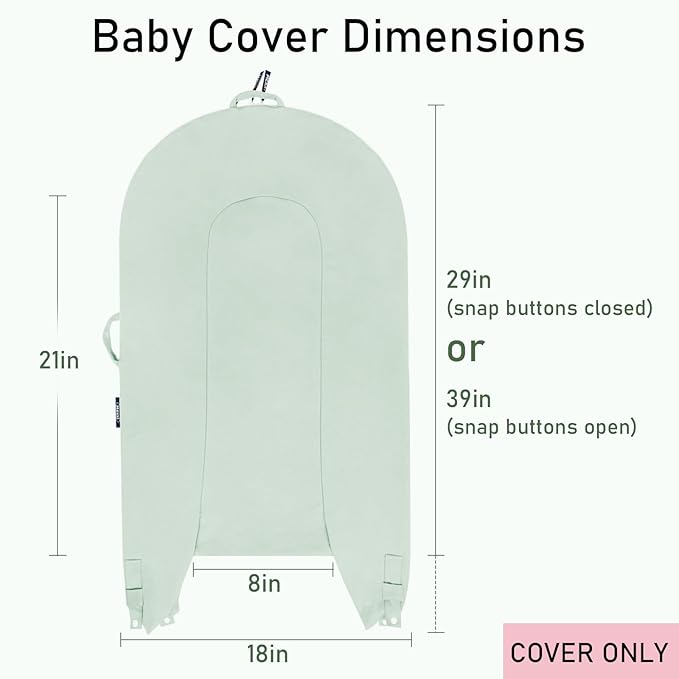Organic Replacement Cover | Premium Quality Spare Cover 100% Organic Cotton | Hypoallergenic | Fits Dockatot Deluxe + Docks (Pistacho Green)