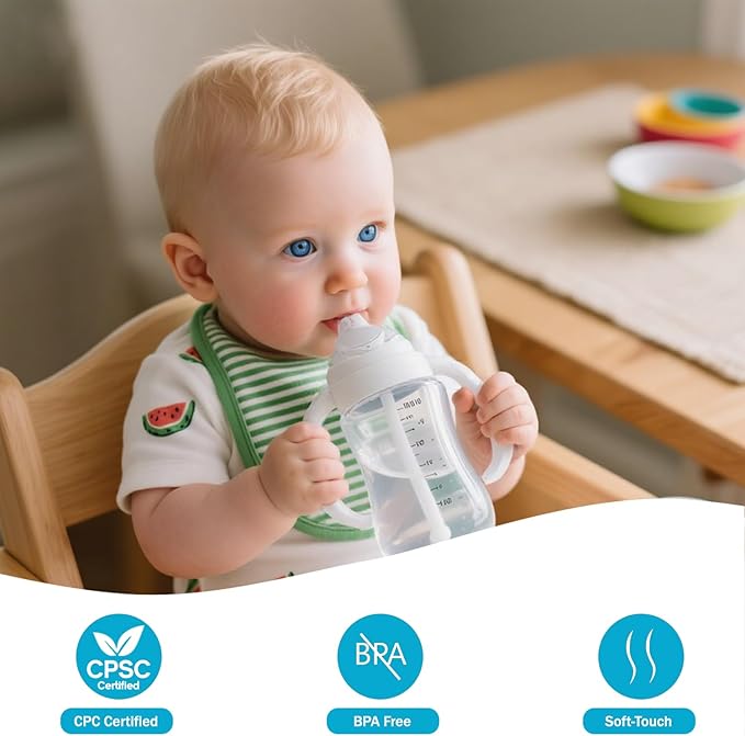 8pcs Replacement Baby Silicone Spout Nipple for NUK Activity and Learner Cup, Soft Transition Spout for Sippy Cups, Silicone BPA-Free, Leak-Proof, Easy Transition from Bottle to Cup