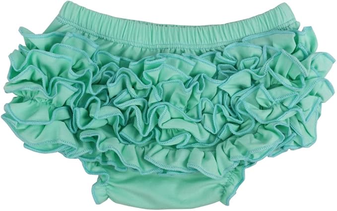Wennikids Baby Girl's Cotton Shorts and Diaper Cover Bloomers Small Aqua