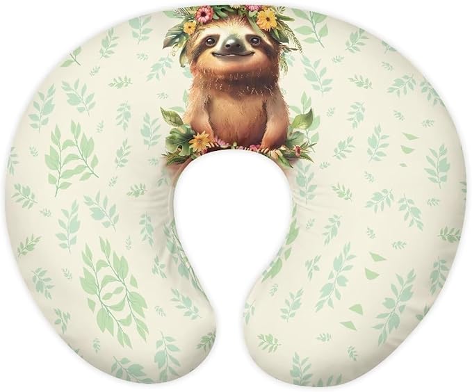 Sloth Nursing Pillow Covers for Breastfeeding Pillow U-Shaped Nursing Slipcover Breastfeeding Pillow Case Soft and Skin-Friendly Xmas Decor