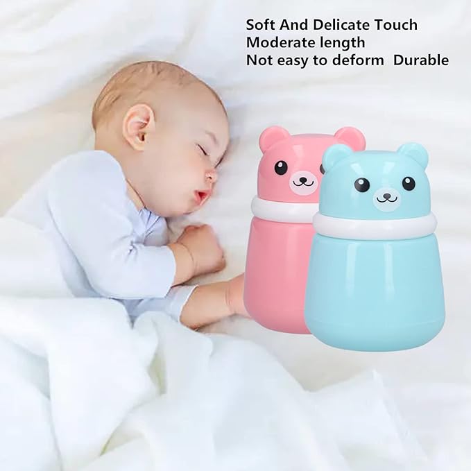 Body Powder Container, Fine Powder Cartoon Bear Powder Puff Box 2 Pcs No Irritation Durable for Adult for Travel for Children for Home(Bear Puff Empty Box)