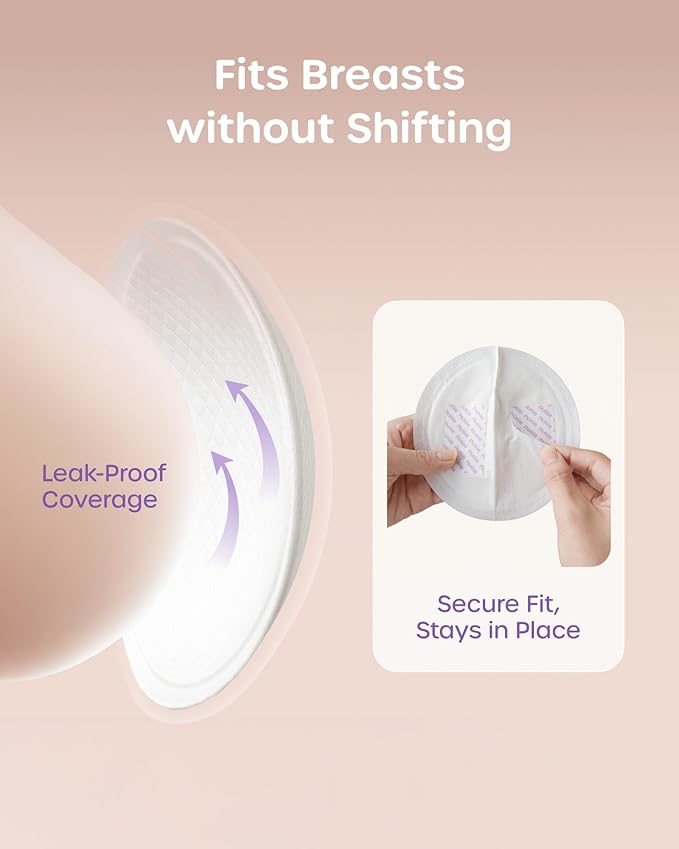 Nuliie Super Absorbent & Featherlight Disposable Nursing Pads 100 Count, Stay Dry, Soft & Breathable Breast Pads for Leaking Milk, Leakproof, Individually Packaged Breastfeeding Essentials for Moms