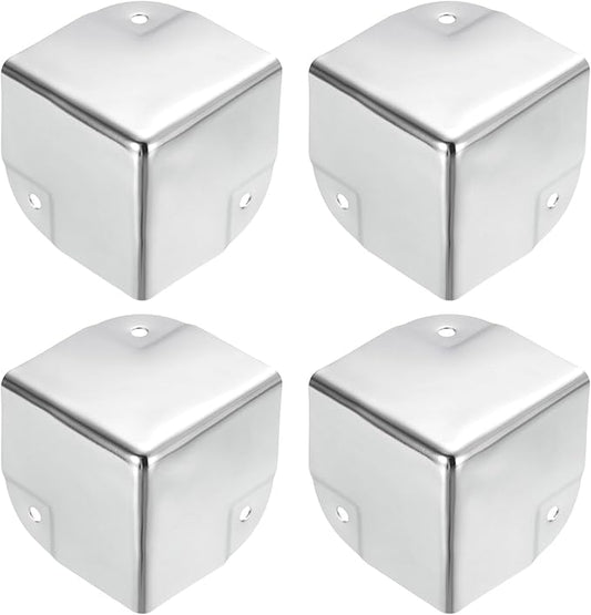 uxcell Metal Box Corner Protectors Box Edge Guard Protector 50 x 50 x 50mm Silver Tone 12pcs for Table Corners and Desk Corners