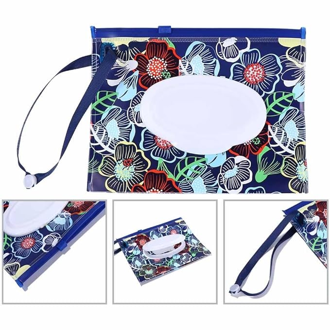 Wipes Dispenser Refillable Reusable Wipe Holder Wipe Pouch Case Wipe Container for Strollers,Backpacks,Travel,Diaper Bag,7.08 * 5.51 inch(3)