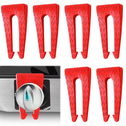 6 Pack Gas Stove Knob Locks, Silicone Oven Knob Safety Covers Baby Proof, Gas Stove Knob Covers for Baby and Pets Safety (Red)