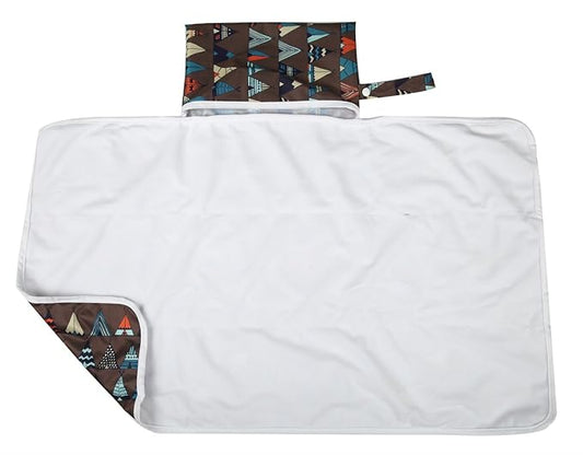 Baby Diaper Changing Mat Pad Portable Foldable Washable Compact Travel Nappy Waterproof Play Mat 30inx18.5in (Teepee)