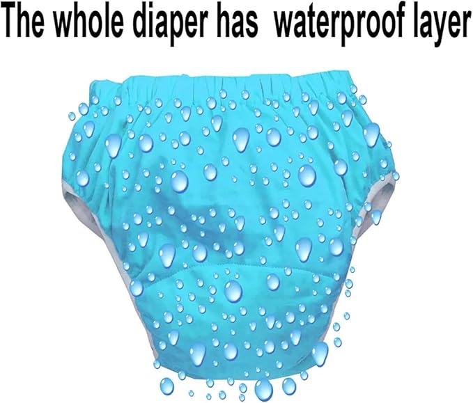 Washable Adult Diaper Cover Diaper Waterproof Large Size Incontinence Pant Cover Reusable Leak Proof Incontinence Underwear for Men, Women, Older Children and Teens