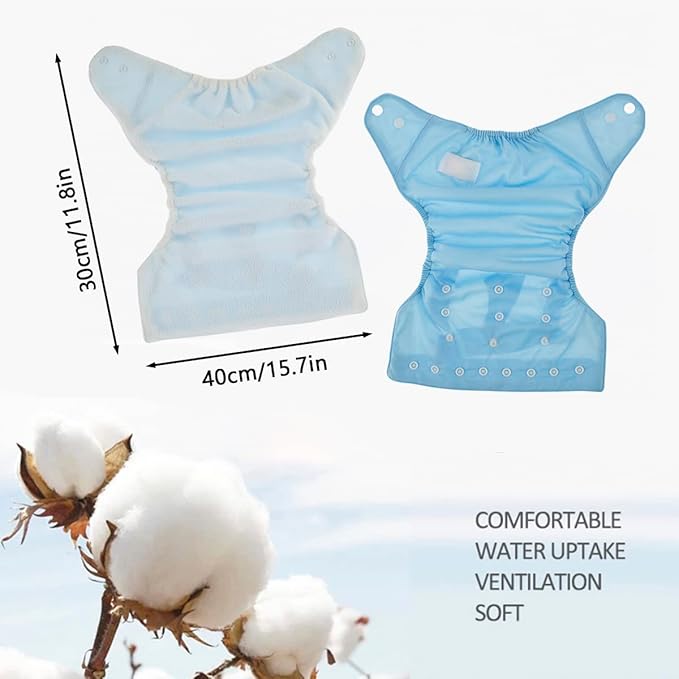 7Pcs Baby Cloth Nappies Reusable Pocket Nappy Washable Adjustable Cloth Diapers Super Absorbent Clothes Nappies Multi-Color Comfortable Diapers for Baby Infants Boys Girls 6.6-33 lbs