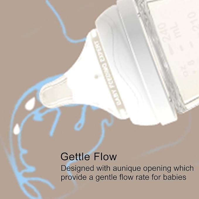 Natural Glass Baby Bottles Gentle & Slow Flow, Newborn Breastfeeding Bottle with Anti Colic Nipple for 0 Months Babies, 3 Packs (White (5 Ounce), 1 Count (Pack of 3))