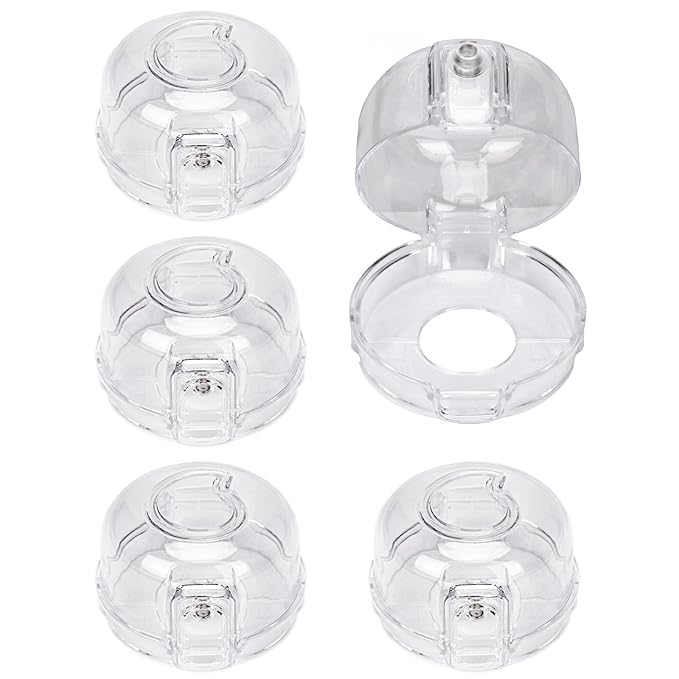 5PCS Stove Knob Covers for Child Safety - Fits Knobs with Diameter Under 2"5/8. Heat Resistant, Child Proof Lock with Strong Adhesive & Oil-Proof, Semi-Transparent Cover for Gas Stove and Oven Knobs