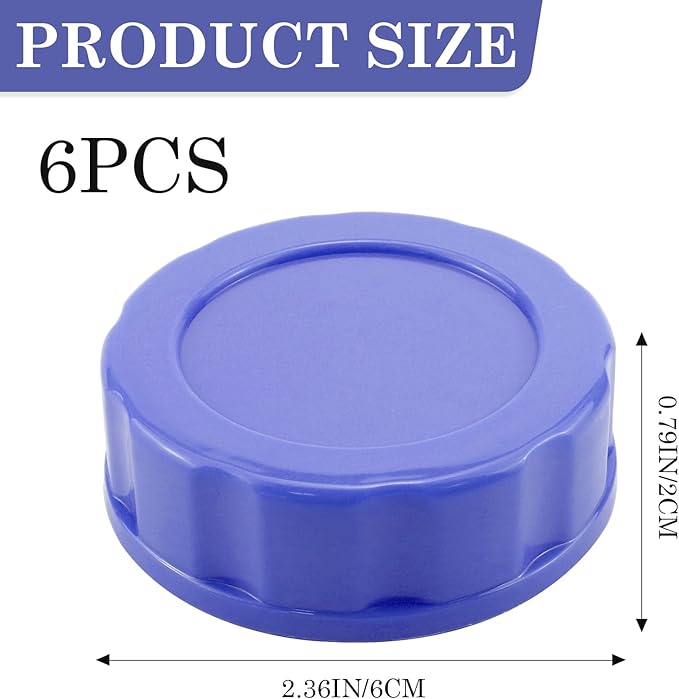 6pcs Baby Bottle Caps with Sealing Gasket, Travel and Storage Bottle Lids Airtight Replacement Caps for Wide Neck Glass Bottles (Purple)