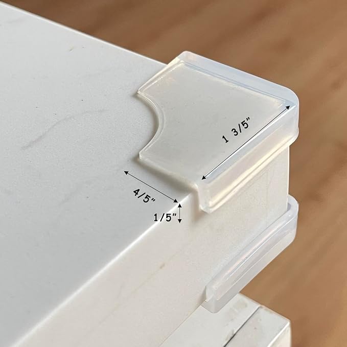 Food-Graded Silicone Clear Thin Corner Protectors, Baby Proofing Table Edge Guards, Pre-Tapep Adhesive Soft for Kids Child Safety Proof, Cabinets Counter Furniture Bumpers (4, 1/5x4/5 in (Width))