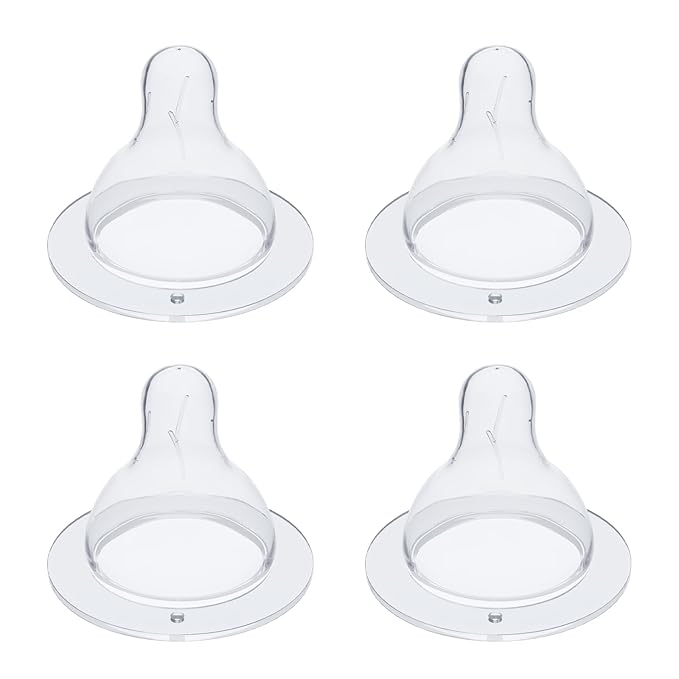 Silicone Nipples Compatible with MAM Baby Bottle, Soft Replacement Nipple for Baby 3m+, BPA Free, Anti-Colic, Medium Flow, Size 2, 6 Count