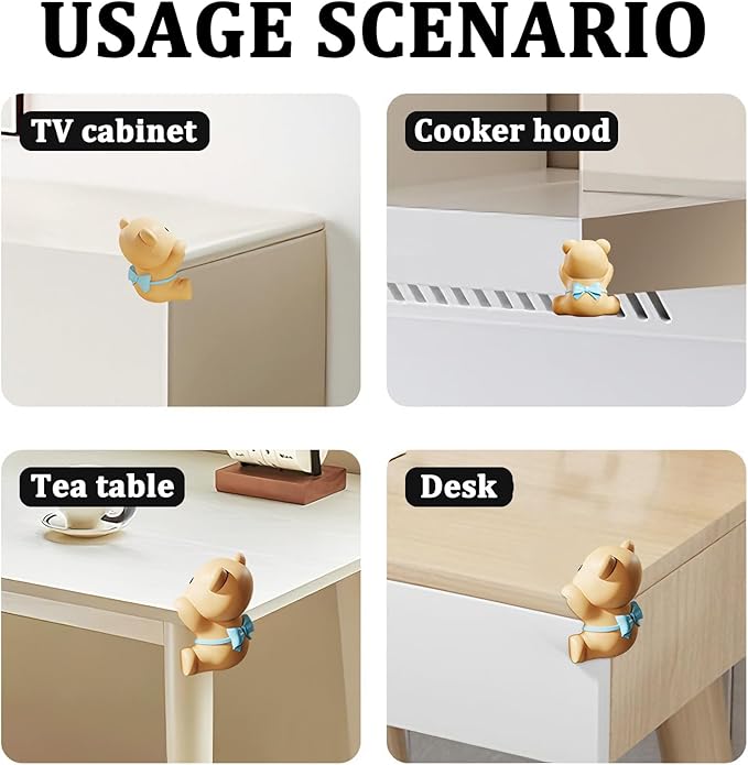 MIUPOO Little Bear Corner Protectors,Furniture Proof Bumper Cushion,Thicken Improved Corner Guards,Soft Edge Protector for Home,Yellow,4 Pieces.