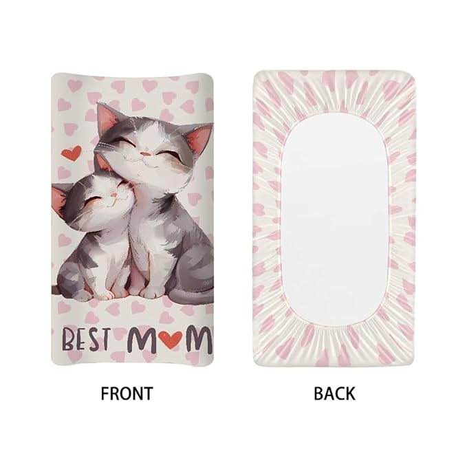 Cartoon Cats Baby Diaper Changing Table Sheets Jersey Knit Breathable Changing Table Pad Cover for Infants Toddles 16 * 32 Inches