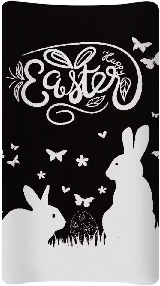 Rabbit Butterfly Baby Changing Pad Cover Stretchy Breathable Sheet Crib Mat Easter Decor Comfy Cozy Diaper Changing Mat Cover Lightweight Changing Table Cover