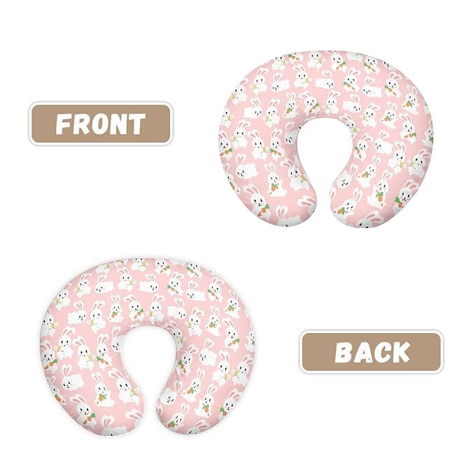 Forchrinse Cute Rabbit Nursing Pillow Cover Stretch Pillow Slipcover for Breastfeeding Mom Soft Nursing Pillow Slipcover for Baby Boys Girls