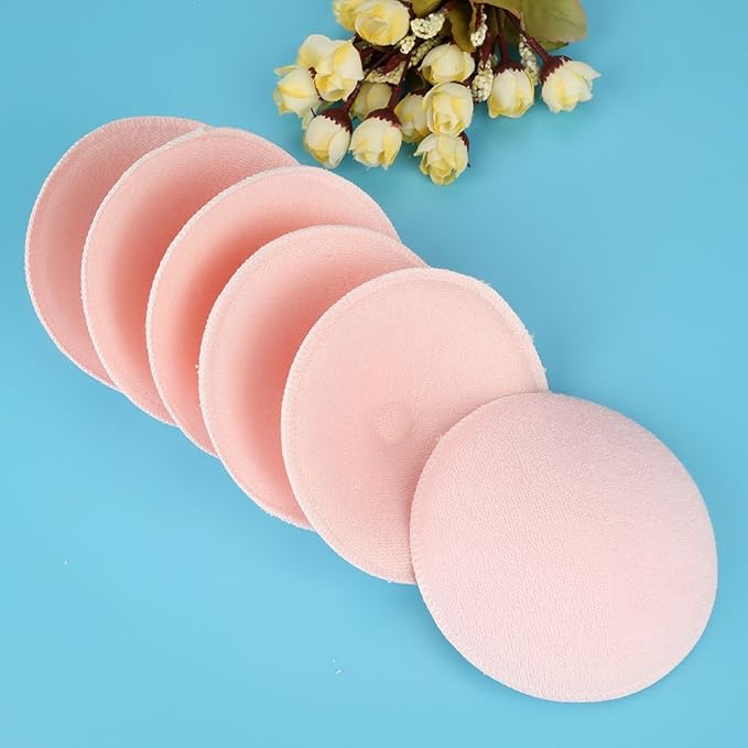 Zerodis 6 Pcs 3D Soft Cotton Washable Nursing Pads Reusable Leak-Proof Breast Pads Breastfeeding Pads Breathable Hypoallergenic Super Absorbent