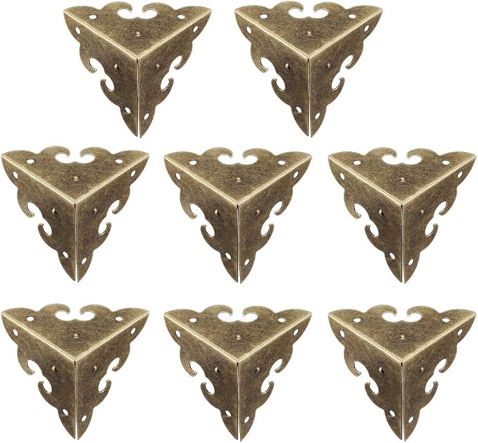 uxcell Metal Box Corner Protectors Edge Guard Protector 45x45x45mm Bronze Tone 8pcs