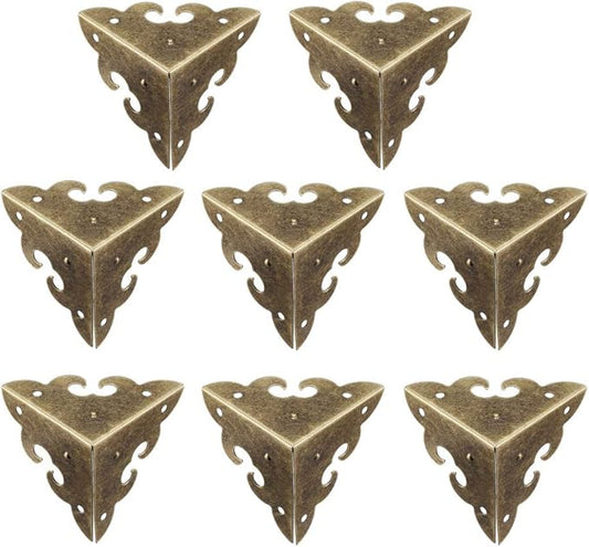 uxcell Metal Box Corner Protectors Edge Guard Protector 45x45x45mm Bronze Tone 8pcs