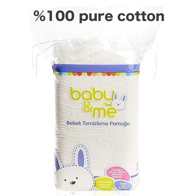 100% Cotton Baby Pads, (Total 900 Counts in 15 Packs) Squares Cotton pad for Baby Care Pads (15 Pack)