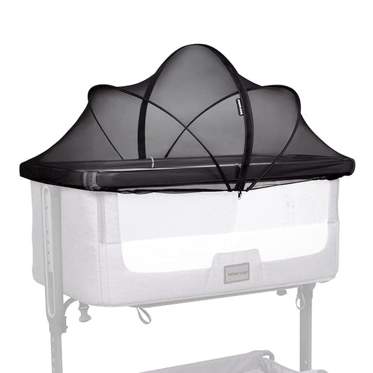 Beberoad Love Bassinet Mosquito Net Cover, Breathable Mesh Canopy with 2-Way Zipper for Bedside Sleepers (Black)