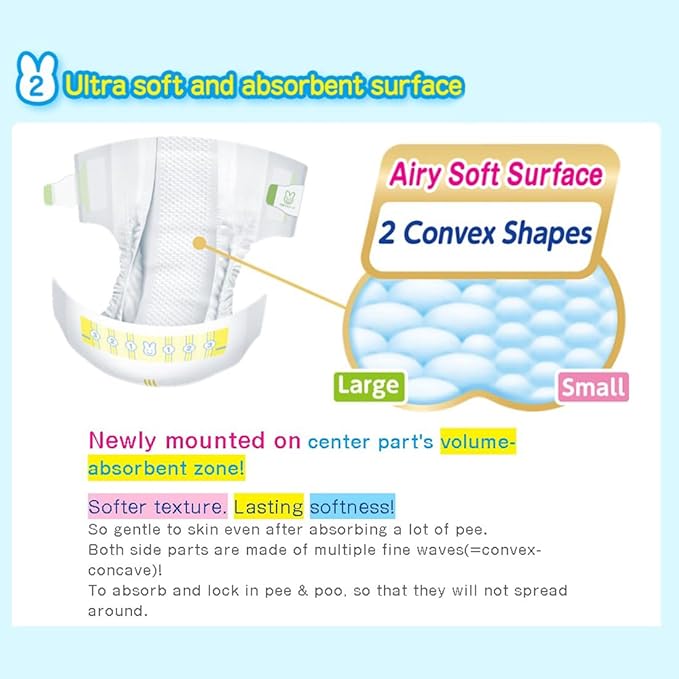 Merries Baby Diapers Size Medium, 2 PKS of 52+2 Count (108 Count), Ultra-Soft, Breathable, Parallel Import Product, Made in Japan