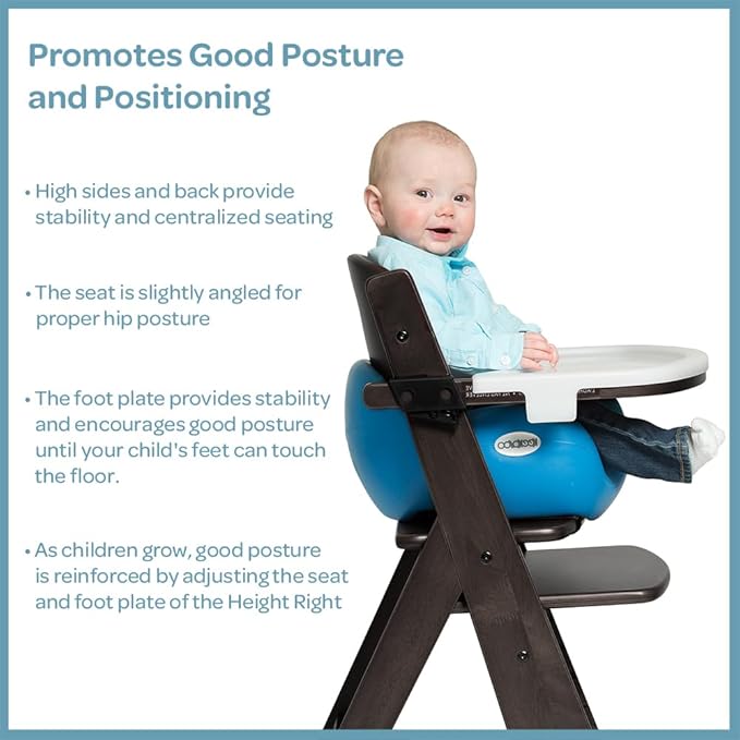Keekaroo Height Right High Chair with Infant Insert & Tray, Espresso/Vanilla