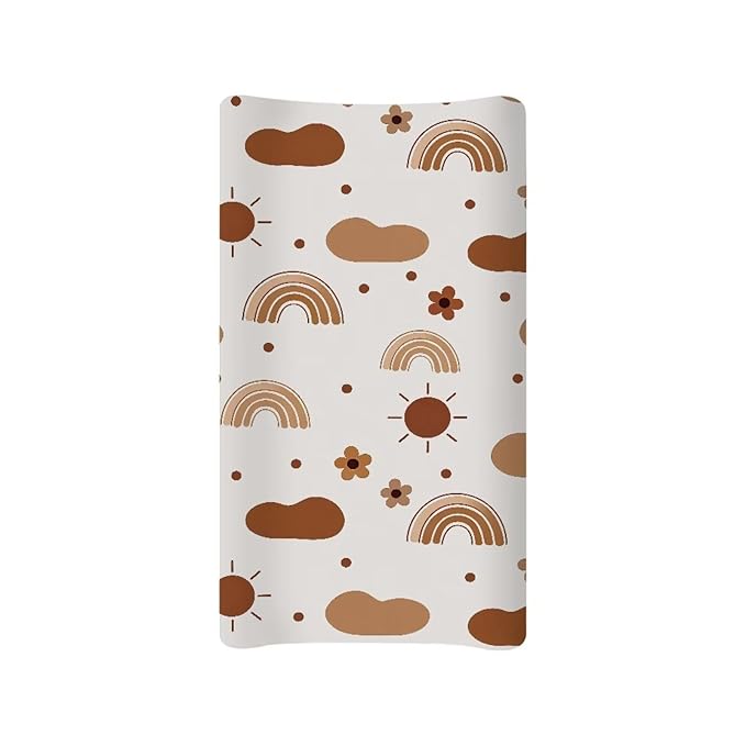 Rainbow Changing Pad Cover for Baby Boy Girls, Soft Stretchy Diaper Change Table Covers, Diaper Changing Table Mat Sheets, One Size, Cute Change Mat Liners