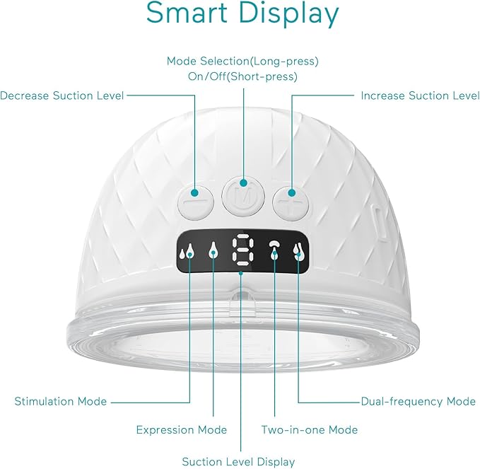 Paruu P10 Old Version Hands-Free Breast Pump Wearable, 338mmHg Strong Suction, Low Noise, 4 Modes & 9 Levels, Electric Breast Pump Portable, Smart Display, 19/21/24/28mm Insert/Flange, 2 Pack (White)