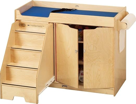 Jonti-Craft 5135JC Baby Changing Table with Stairs Combo, Left - Diaper Changing Station