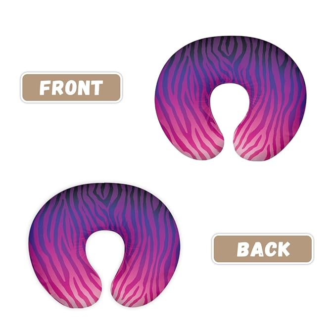 Forchrinse Purple Stripe Nursing Pillow Cover for Boys Girls Breastfeeding Pillow Cover for Baby Newborn Pillow Slipcover for Breast and Bottle Feeding