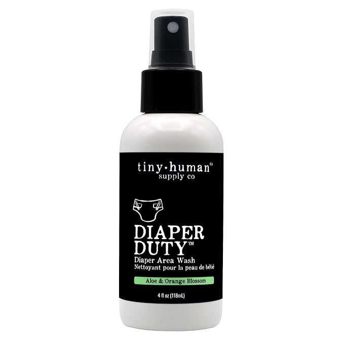 Diaper Duty Diaper Area Wash 4oz (1 Pack), Orange Blossom & Aloe, Gentle Cleansing Spray for Cloth Diapers, Calming & Soothing