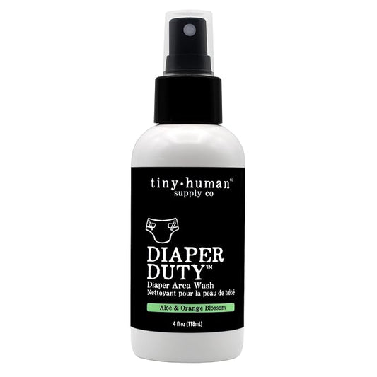 Diaper Duty Diaper Area Wash 4oz (1 Pack), Orange Blossom & Aloe, Gentle Cleansing Spray for Cloth Diapers, Calming & Soothing