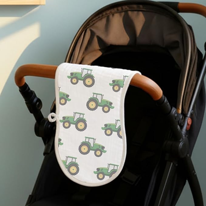 6 Pack Farm Burp Cloths Baby Boys Girls with Farm Animals Pattern, Large Cotton Burp Rags for Newborns Gifts Nursery Decor Extra Soft and Absorbent 9.8X19.6inches