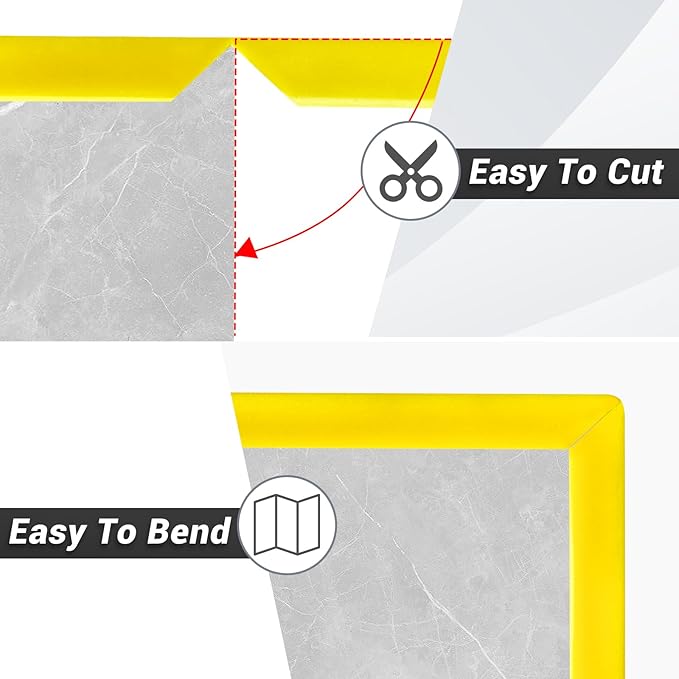 Rubber Edge Trim, Self Adhesive L Shaped Edge Trim, Small Size Peel and Stick Edge Trim for Tile, Wall and Furniture Edges, Yellow Color, 10Ft