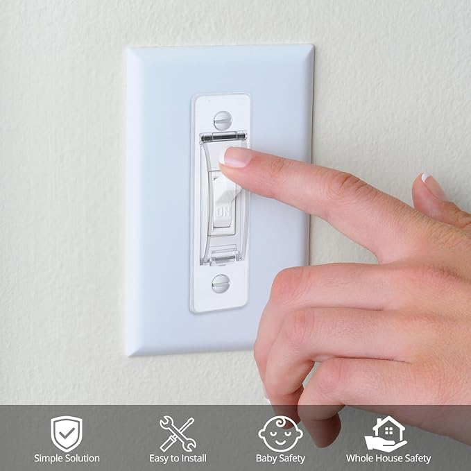 QWORK Wall Switch Guard, 2 Pack Tamper Proof Light Switch Cover Guard, Toggle Style, for Accidental and Unauthorized Switch Prevention