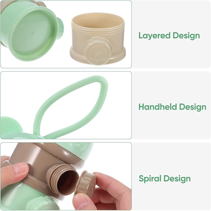 SUPVOX Portable Milk Powder Box 4 Layers Leakproof Baby Formula Container Pre Measured Storage for Infant Feeding on-the-Go 11.02X3.74X2.95In