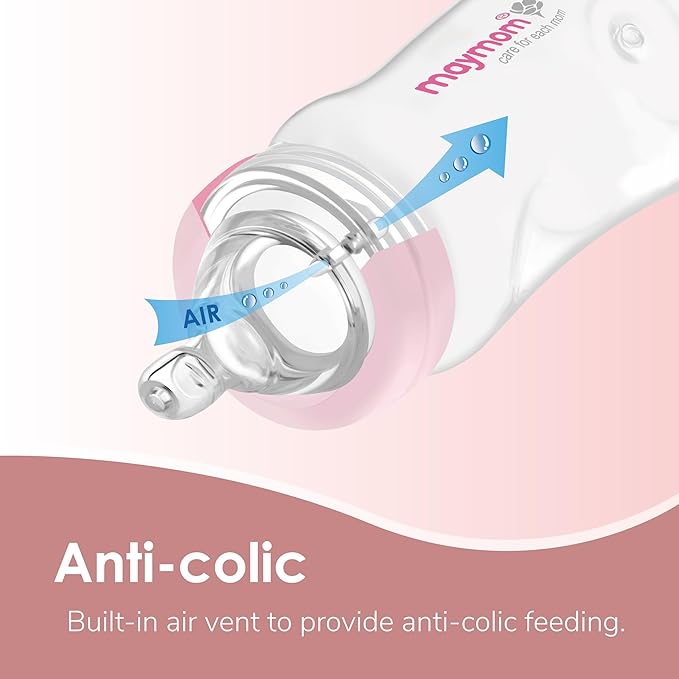 Maymom 2nd Gen. Silicone Nipple Medium Flow, 4pc; Compatible with Spectra/Motif Luna/Maymom Widemouth Bottles