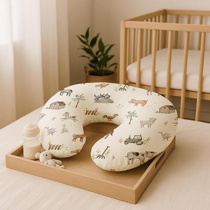 Nursing Pillow Covers 2 Pack, Breastfeeding Pillow Slipcovers Soft and Stretchy, Nursing Covers for Baby Girls Boys Newborn